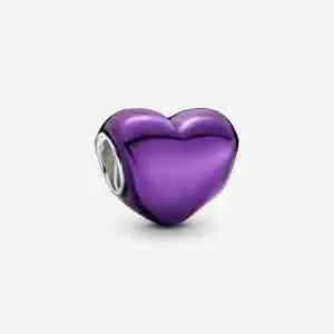 Charm Cœur Violet Métallique