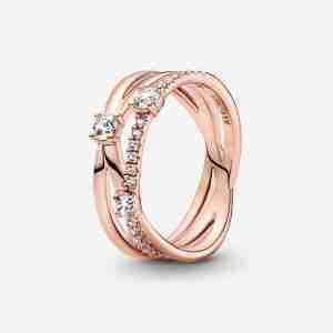 Anneau Triple Scintillant-l’Or Rose