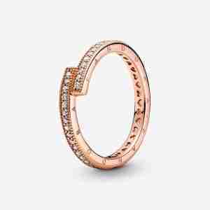 Bague Chevauchante Scintillante-l’Or Rose