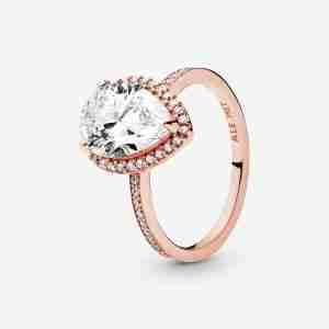 Bague Halo Goutte Scintillante