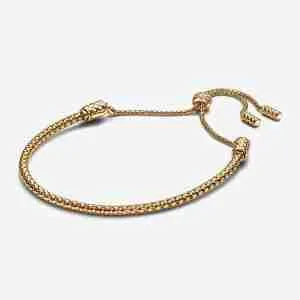 Bracelet Coulissant Chaîne Cloutée-Or
