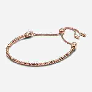 Bracelet Coulissant Chaîne Cloutée-Or rose