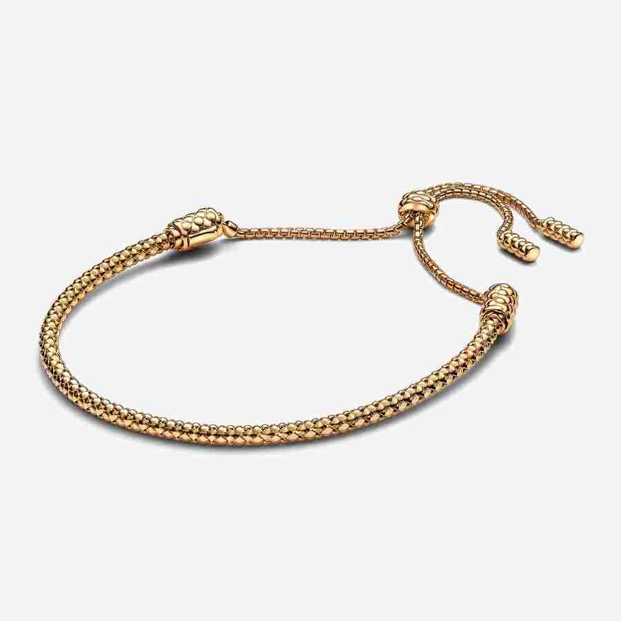 Bracelet Coulissant Chaîne Cloutée-Or Bracelet Coulissant Chaine Cloutee Or