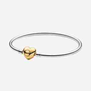 Bracelet Jonc Fermoir Cœur Logo Pandora