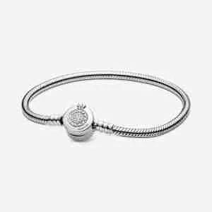 Bracelet Maille Serpent O Couronné Scintillant Pandora Moments