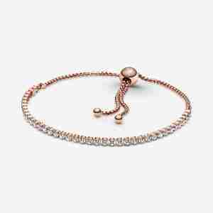 Bracelet Rivière Coulissant Scintillant-Or rose