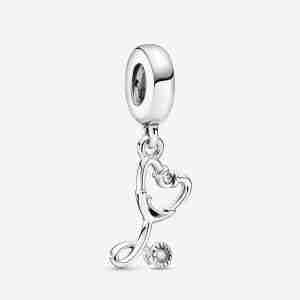 Charm Pendant Cœur Stéthoscope
