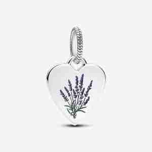 Charm Pendant Lavande Émail Violet et Vert