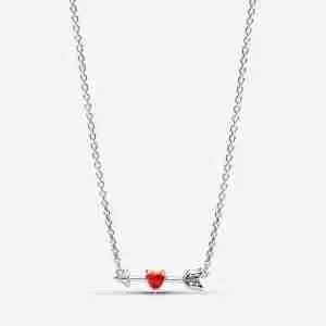 Collier Flèche & Cœur en Verre de Murano
