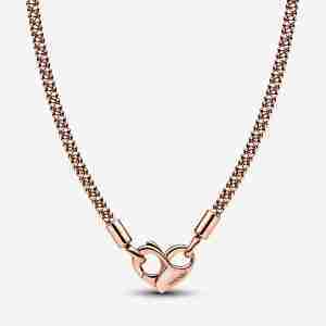Collier Maille Cloutée Pandora Moments l’Or Rose