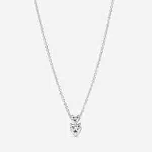 Collier Pendentif Cœur Double Scintillant
