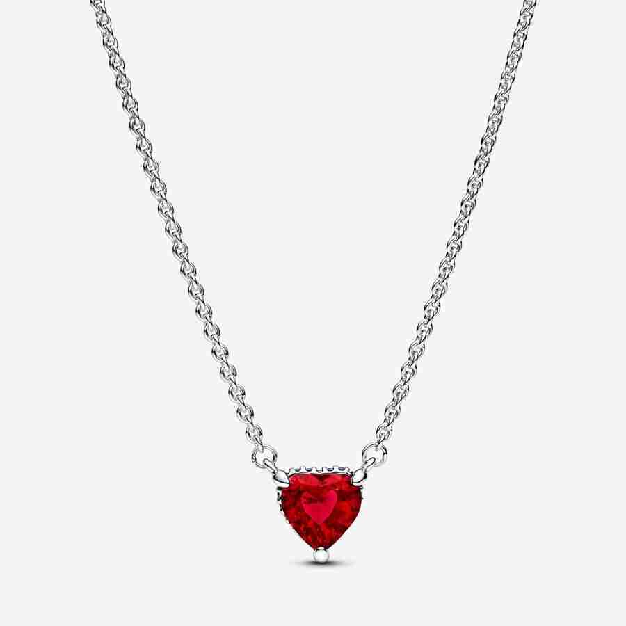 Collier Pendentif Halo Cœur Scintillant Collier Pendentif Halo Coeur Scintillant 2