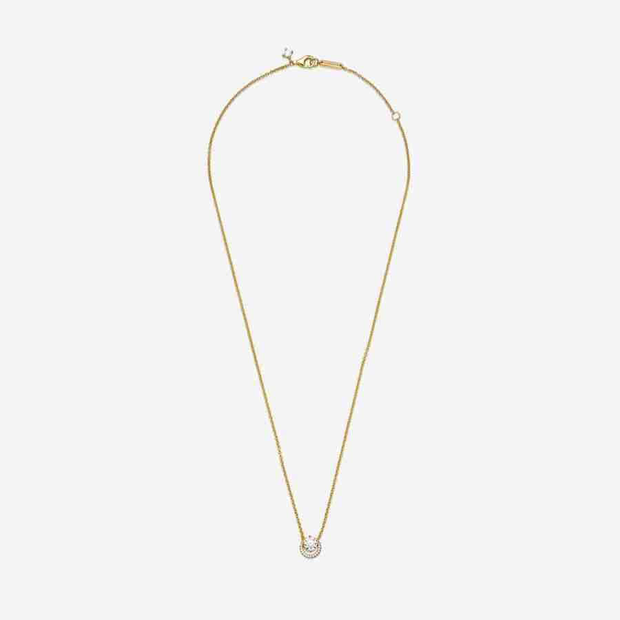 Collier Pendentif Halo Rond Scintillant l’Or_3 Collier Pendentif Halo Rond Scintillant lOr 3
