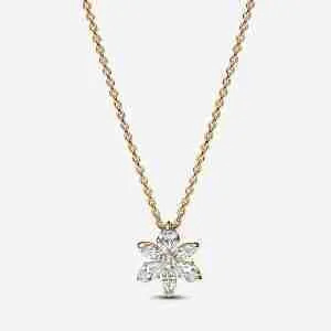 Collier à Pendentif Herbier Scintillant l’Or