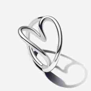 Bague Cœur Organique Argent