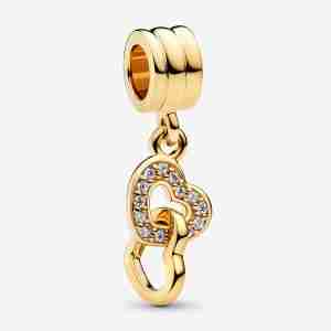 Charm Pendant Cœurs Entrelacés-Métal Doré