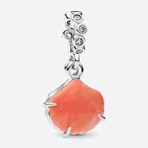 Charm Pendant Double Coquillage Couleur Corail