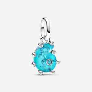 Charm Pendant Escargot de Mer Verre de Murano Bleu
