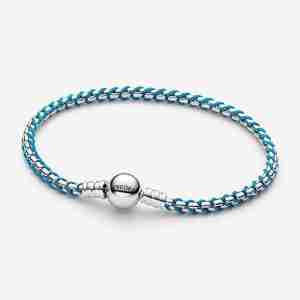 Bracelet Maille Serpent Cordon Bleu