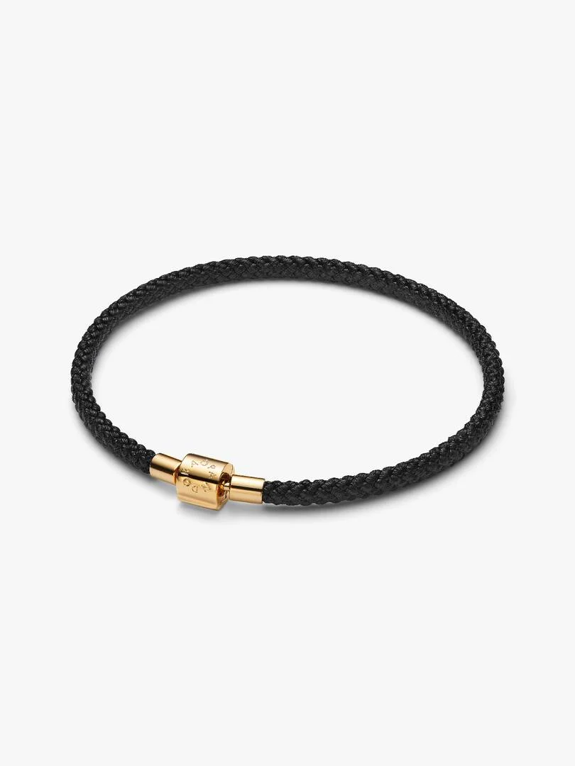 Bracelet Cordon Noir Brillant Doré Bracelet Cordon Noir Brillant Dore